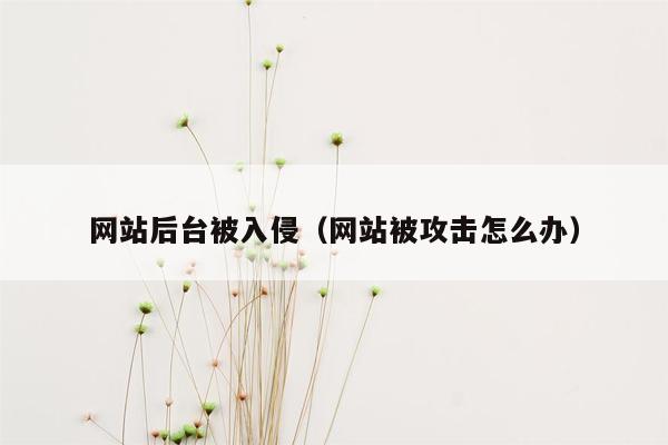 网站后台被入侵（网站被攻击怎么办）