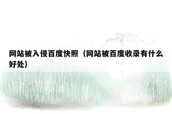 网站被入侵百度快照（网站被百度收录有什么好处）