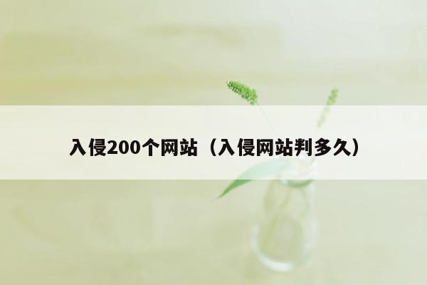 入侵200个网站（入侵网站判多久）